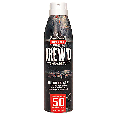 Ergodyne KREW&#x27;D 6353 SPF 50 Sunscreen Spray, 5.5
