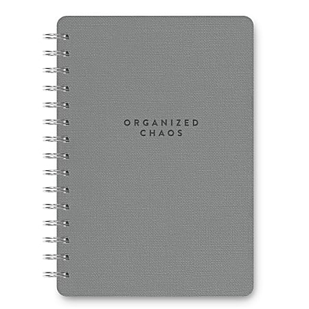 Studio Oh! Agatha Notebook, 8-1/4”L x 6-1/4”W x 5/8”D, 1 Subject, College Rule, 208 Pages, Organized Chaos (Gorgeous Gray)