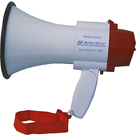 AmpliVox S600R - Mini-Meg 10-Watt Megaphone - 10 W Amplifier - Battery Rechargeable - 20 Hour - Portable