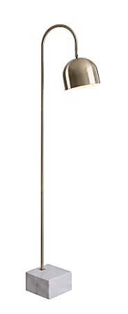 Kenroy Home Maverick Floor Lamp, 55"H, Antique Brass Shade/White And Antique Brass Base