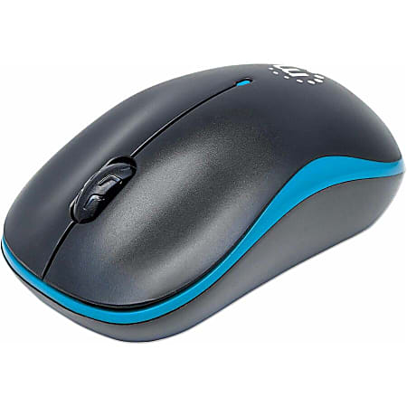 Manhattan Success Wireless Optical Mouse, Blue/Black