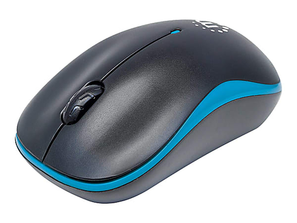 Manhattan Success Wireless Optical Mouse, Blue/Black