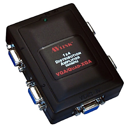 QVS 1x4 300MHz 4Port VGA/QXGA Compact Video Distribution Amplifier - 2048 x 1536 - QXGA - 1 x 44 x VGA Out