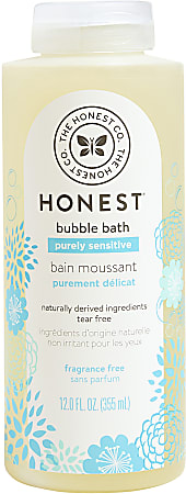 The Honest Company Bubble Bath Body Wash, Fragrance Free, 12 Oz