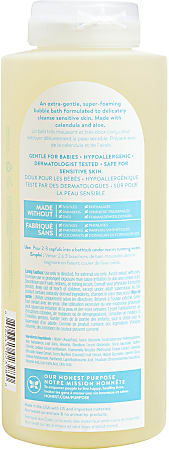 The Honest Company Bubble Bath Body Wash, Fragrance Free, 12 Oz