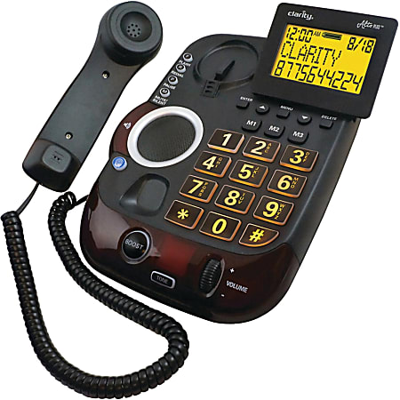 Clarity AltoPlus Standard Phone - Black - Corded - Corded - 1 x Phone Line - Speakerphone - Hearing Aid Compatible