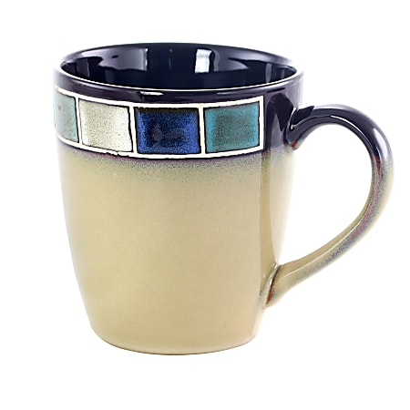 Gibson Elite Casa Azul 16 Piece Dinnerware Set CreamBlue Office