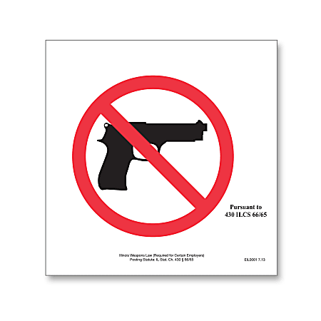 ComplyRight™ State Weapons Law Poster, English, Illinois, 6" x 5"