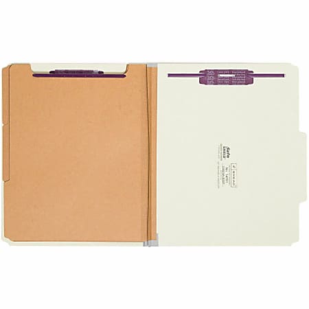 Smead® Classification Folders, With SafeSHIELD® Coated Fasteners, 3 Dividers, 3" Expansion, Letter Size, 60% Recycled, Gray/Green, Box Of 10