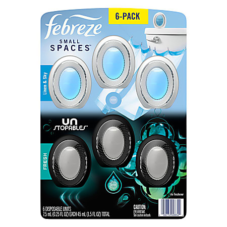 Febreze® Small Spaces Air Fresheners, 0.25 Fl Oz, Pack Of 6 Fresheners