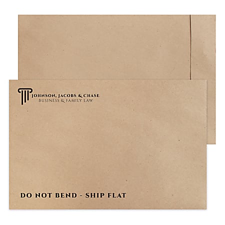 Custom 1-Color, Zip Stick® TerraBoard™ 10 PT. Brown Kraft Mailing Envelopes, 12-1/2" x 19", Open End, Box of 500