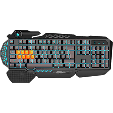 BLOODY GAMING PROGRAMMABLE 8 KEY LED MECHANICAL GAMING KEYBOARD - Cable Connectivity - USB Interface Multimedia, Macro Hot Key(s) - Windows - Membrane/Mechanical Keyswitch - Black