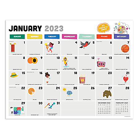 TF Publishing Large Monthly Desk Pad Calendar, 17" x 22", Holiday, January To December 2023