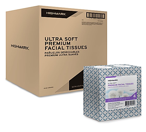 Highmark® 2-Ply Facial Tissue, Cube Box, White, 86 Tissues Per Box, Case Of 24 Boxes
