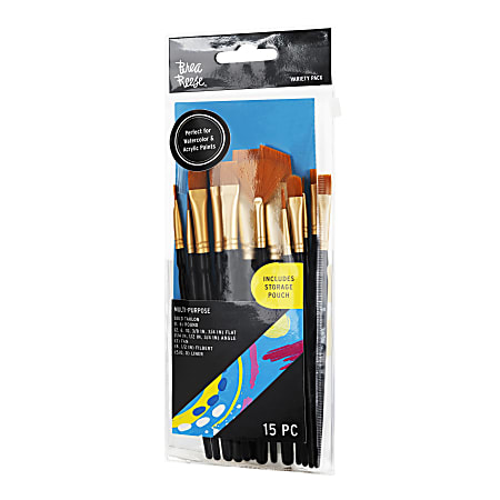 Brea Reese 15-Piece Variety Paintbrush Set, Black