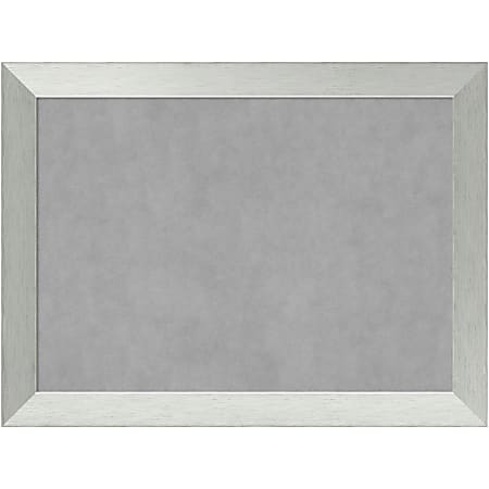 Amanti Art Magnetic Bulletin Board, 32" x 24", Brushed Sterling Silver Wood Frame