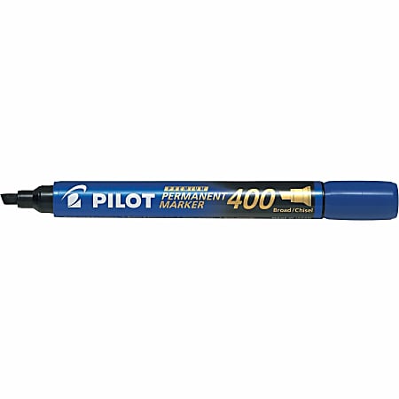Pilot Premium 400 Permanent Markers, Broad Chisel Tip, 4.8 mm, Black Barrel/Ink, Pack Of 12 Markers