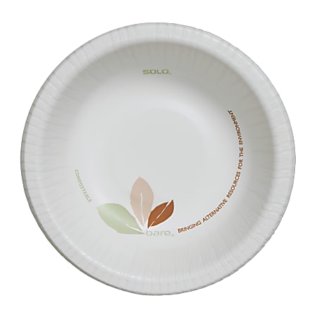 Solo® Bare™ Heavyweight Paper Bowls Perfect Pak™, 12 Oz., Pack Of 500