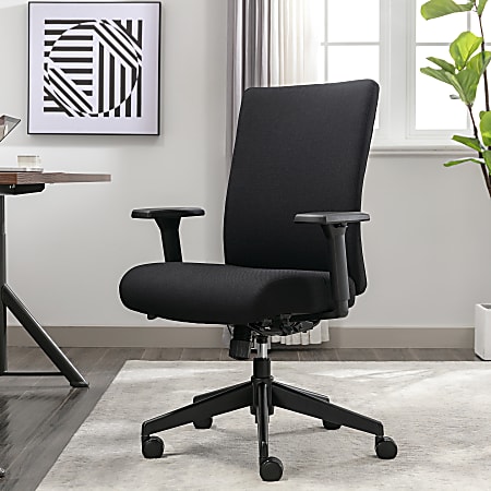 Serta&reg; Commercial Eco-2000 Ergonomic Fabric Mid-Back Task Chair, Black