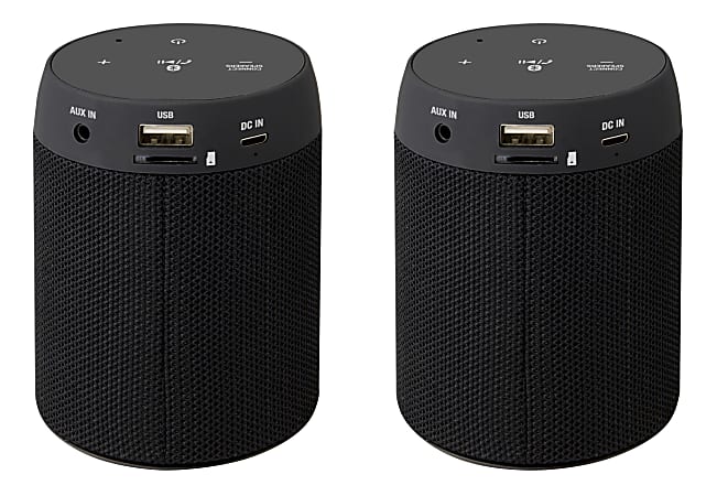 iLive Portable Dual ISB2139B Wireless Speakers Black Office Depot