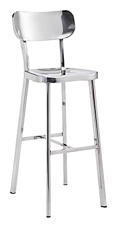 Zuo Modern Winter Bar Chair, Silver