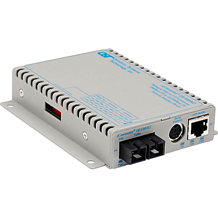 Omnitron Systems iConverter 8902N-0 Fast Ethernet Media Converter - 1 x Network (RJ-45) - 1 x ST Ports - 10/100Base-TX, 100Base-FX - 3.11 Mile - Wall Mountable, External