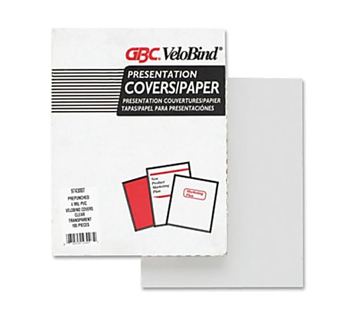 GBC® Clear View® VeloBind® Economy Presentation Covers, 8 1/2" x 11", Clear, Pack Of 25