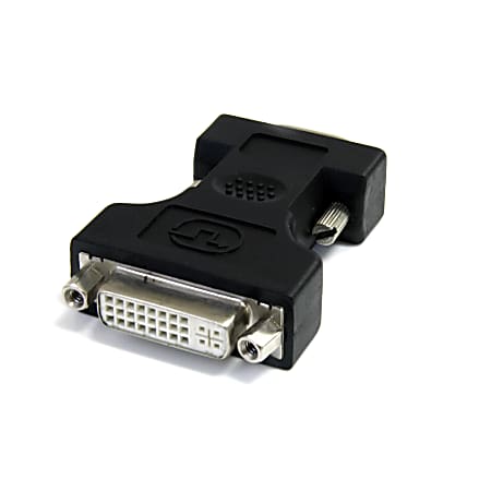 StarTech.com DVI to VGA Cable Adapter - Black - F/M - Use your DVI-I Display with a VGA video card - DVI to VGA - dvi to vga adapter - dvi to vga connector -dvi to vga converter