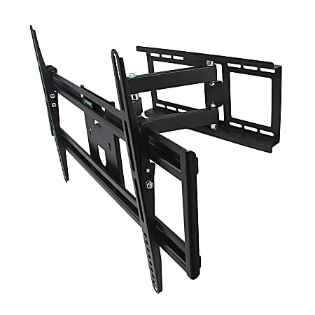 MegaMounts Full Motion Wall Mount With Bubble Mount For 32 - 70" TVs, 4.5"H x 27.5"W x 17.5"D, Black