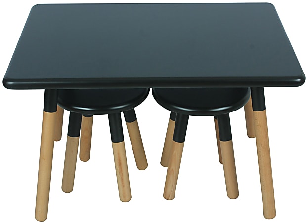 Ace Casual Children's Table Set, 18-15/16"H x 23-5/8"W x 31-1/2"D, Black/Natural