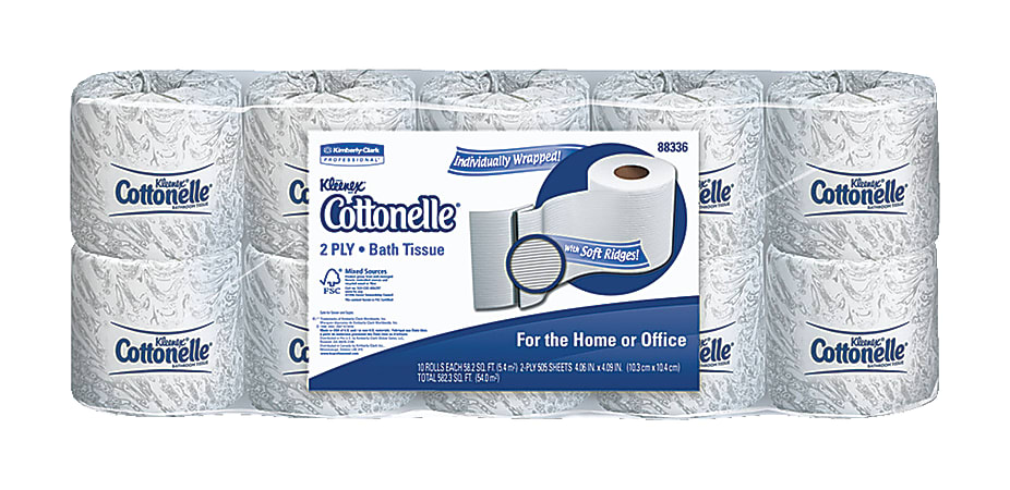 Kleenex® COTTONELLE® 2-Ply Bathroom Tissue, 506 Sheets Per Roll, Case Of 12 Rolls
