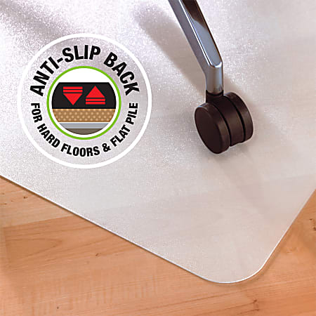 Ecotex Polypropylene Anti-Slip Foldable Chair Mat for Hard Floors, 45 x 53, Translucent Ecotex Polypropylene Anti-Slip Foldable Chair Mat for Hard Floors, 45 x 53, Translucent