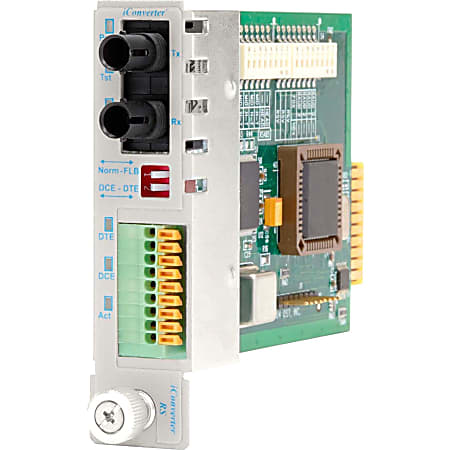 Omnitron iConverter RS-422/485 Serial to Fiber Media Converter DB-9 ST Multimode 5km Module - 1 x RS-422/485; 1 x ST Multimode; Internal Module; Lifetime Warranty