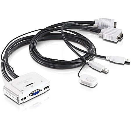 TRENDnet 2-Port USB KVM Switch and Cable Kit, Manage Two PC's, USB 2.0, Auto-Scan, Hot-Keys, Windows/Linux/Mac 10.4 or Higher, TK-217i - 2-Port USB KVM Switch - TRENDnet TK-217i