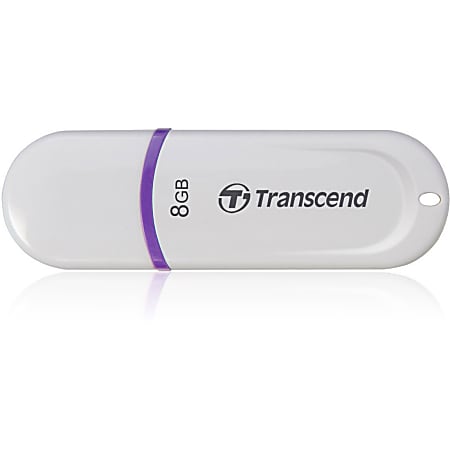 Transcend JetFlash 330 USB 2.0 Flash Drive, 8GB,  White
