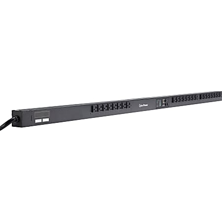 CyberPower PDU31101 Single Phase 100 - 120 VAC 20A Monitored PDU - 24 Outlets, 10 ft, NEMA L5-20P (5-20P Adapter), Vertical, 0U, SNMP, LCD, 3YR Warranty