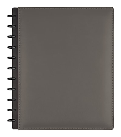 TUL® Custom Note-Taking System Discbound Notebook With Leather Cover, Letter Size, Narrow Ruled, 60 Sheets, Gray