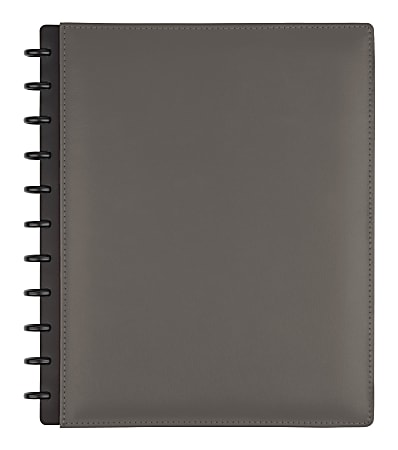 TUL&reg; Custom Note-Taking System Discbound Notebook With Leather Cover, Letter Size, Narrow Ruled, 60 Sheets, Gray