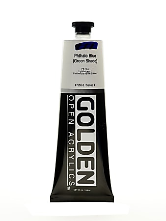 Golden OPEN Acrylic Paint, 5 Oz Tube, Phthalo Blue (Green Shade)