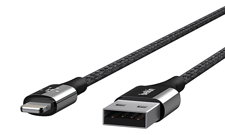 Belkin® DuraTek Lightning-To-USB Cable, 4', Black, F8J20704-BLK
