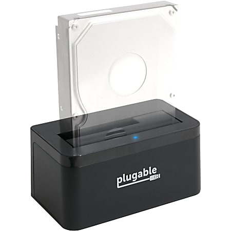 Plugable USB 3.1 Gen 2 10Gbps SATA Upright Hard Drive Dock and SSD Dock - Includes both USB-C and USB 3.0 cables, supports 10TB+ drives, Driverless
