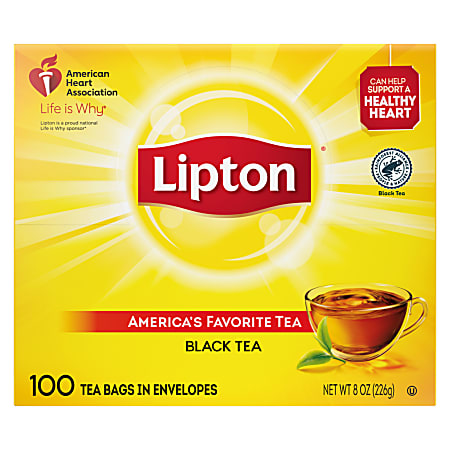 Lipton - Pack of 100 Lipton Regular Tea Bags - 59322693 - MSC Industrial  Supply