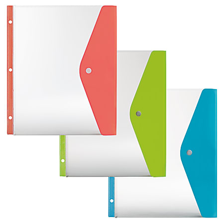 Office Depot® Brand Side-Load Binder Pocket, Letter Size, Assorted Colors