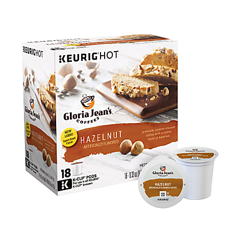 Gloria Jean's® Single-Serve Coffee K-Cup®, Hazelnut, Carton Of 18