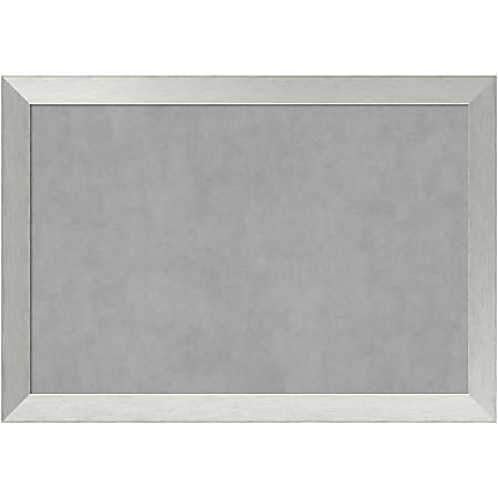 Amanti Art Magnetic Bulletin Board, Aluminum/Steel, 40" x 28", Brushed Sterling Silver Wood Frame