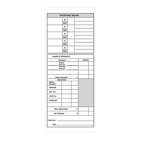 Pyramid Model 1000 30percent Recycled Time Cards Pack Of 100 Office Depot