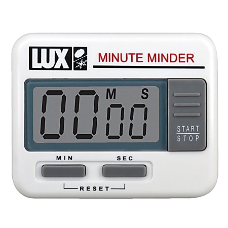 Lux Electronic Minute Minder Timer, White, Pack Of 2