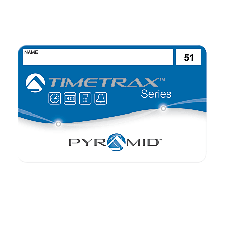 Pyramid™ 41304 TimeTrax Time & Attendance Badges, 51–100, Pack Of 50