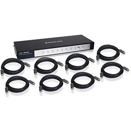 Iogear 8-Port HDMI Splitter Kit with 8 16ft HDMI Cables