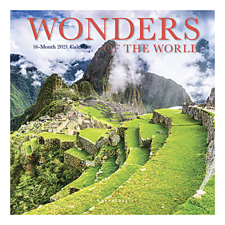Graphique Travel Mini Monthly Calendar, 7" x 7", Wonders Of The World, January To December 2021